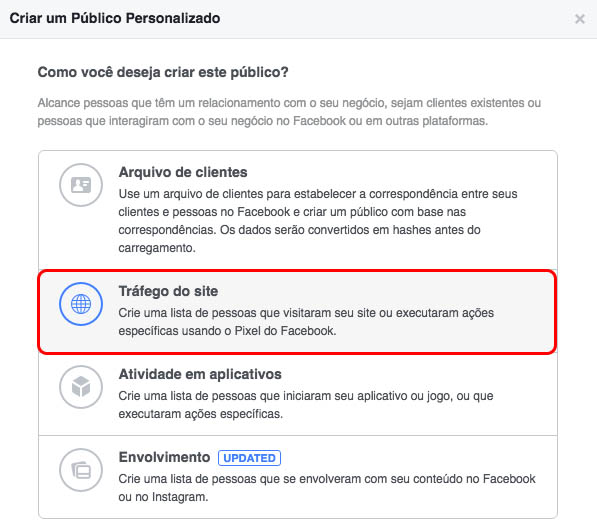 público personalizado no facebook
